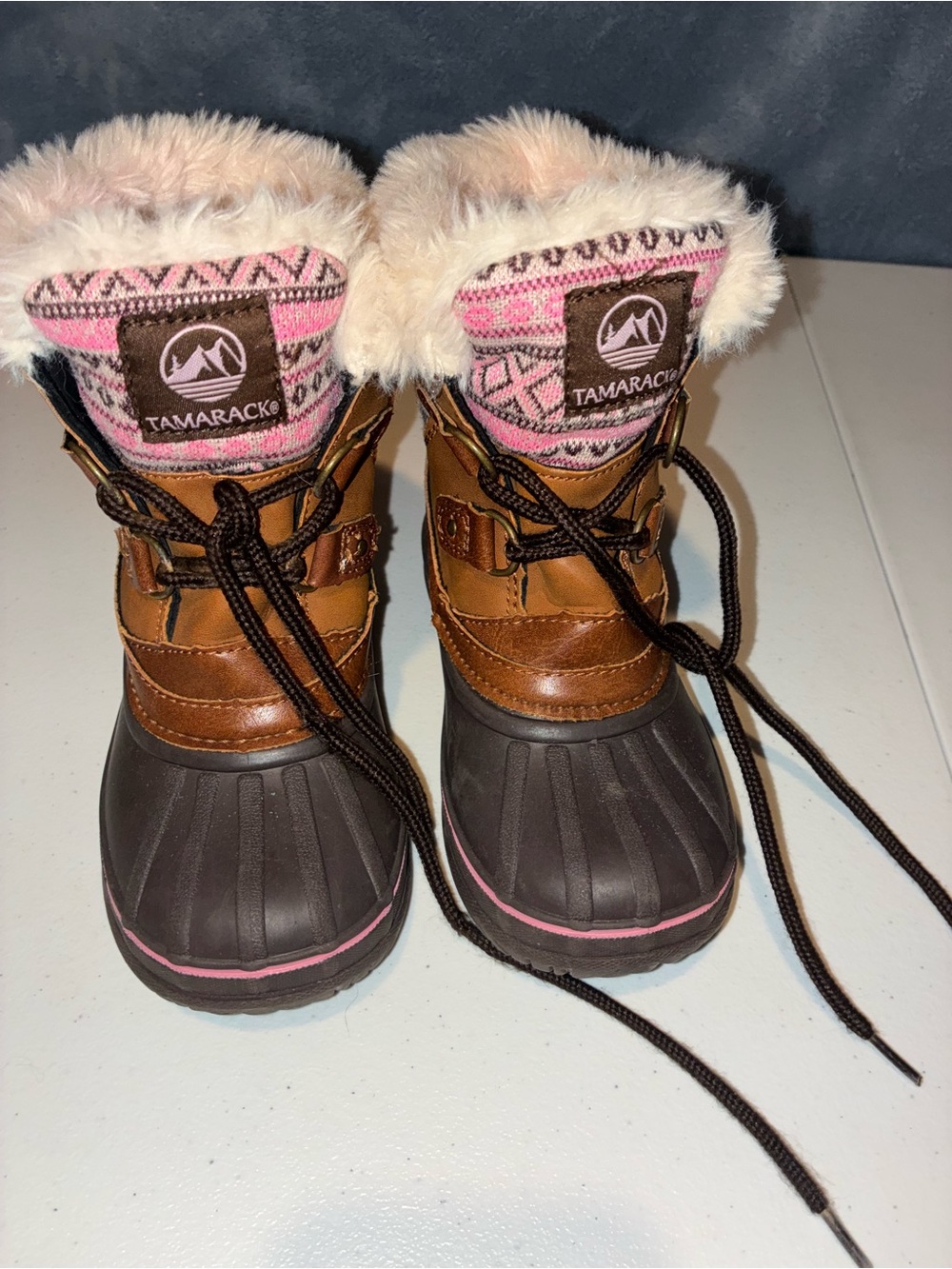 Tamarack Kids Pink Brown Girls Size 10 Winter Snow Boots